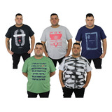 Camisetas Kit 5 Plus Size Lançamento