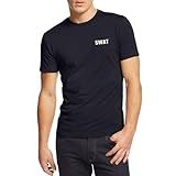 Camisetas Masculinas Casuais SWAT Law Bordadas De Algodão Premium Confortáveis E Macias De Manga Curta Preto P