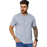 Camisetas Masculinas Slim Fit Básicas Algodão Premium