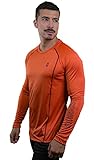 Camisetas Skube Sports Com Proteção UV 50 Dry Fit Segunda Pele Térmica Tecido Termodry Manga Longa Laranja Escuro M