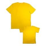Camisetas Tal Pai Tal Filho Básica Lisa Adulto E Infantil Kit Com 2 Peças Amarelo