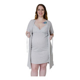 Camisola Alcinha Maternidade E Robe Gestante Pós parto 0126