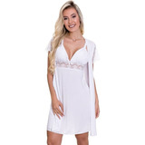 Camisola Amamentação Amamentar Com Robe Pós Parto Cesárea