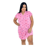 Camisola Com Botões Manga Curta Pós Cirúrgica Amamentação