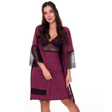 Camisola De Amamentação Maternidade Gestante Robe Vermelho