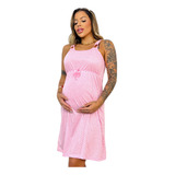Camisola Estampada Amamentação E Maternidade Baby Doll