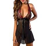 Camisola Feminina De Renda Sem Mangas Floral Sem Bojo Deconte Em V Conjunto Lingerie Sexy Com Calcinha