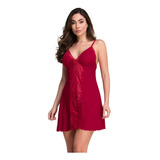 Camisola Feminina Renda Sensual Intima Delicada
