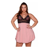 Camisola Sensual Plus Size Renda S Bojo Do 48 Ao 52