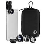CAMKIX Controle Remoto De Obturador De Câmera Bluetooth Para Smartphones E Kit De Lentes Universal 5 Em 1 Crie Fotos E Selfies Incríveis Kit Universal De Lentes 5 Em 1 E Controle Remoto De Obturador Bluetooth 