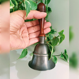 Campainha De Mesa Vintage Antiga Sineta Em Estanho Sino