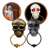 Campainha Porta Som Luz Crânio Decoração Enfeite Halloween