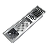 Canal Organizador Escorredor De Pratos Copos Talheres Inox