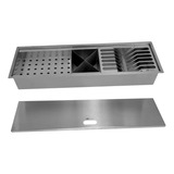 Canal Organizador Tampa Calha Cozinha Úmido Aço 304 Tubrax