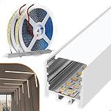 Canaleta Perfil Led Sobrepor 35mm Fita Dupla Fonte Slim Branco Frio