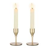 Candeldo Castiçais Cônicos Dourados Conjunto De 2 Castiçais De Latão Decoração Para Mesa Central De Mesa Suporte De Vela De Metal Vintage Decoração De Casamento