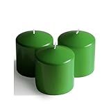 Candwax Conjunto De 3 Velas De Pilar Verde Perfeitas Como Decorações De Mesa De Centro De Mesa De Natal Velas Autoextinguíveis Com Tempo De Queima De 40 Horas Para Decoração De Casa Velas De