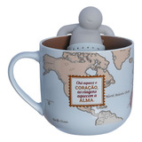 Caneca 350ml C Infusor P Cha Viagem Ao Mundo Zona Criativa