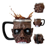 Caneca 3d Caveira Zumbi Esqueleto Crânio Xícara Resina 225ml