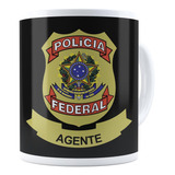 Caneca Agente Da Polícia Federal Distintivo