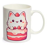 Caneca Branca Presente Sf1 Gato Bolo Fofo