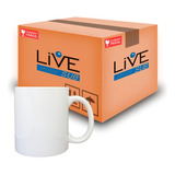 Caneca Brancas Porcelana Sublimação 325ml Live Caixa Com 36