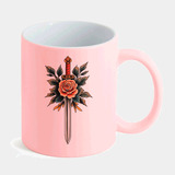 Caneca Candy Rosa Lc10 Espada E Rosa Flor