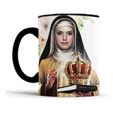 Caneca Católica De Santos Vários Santos 325ml Com Alça Preta