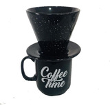 Caneca Cerâmica Com Coador Coffee Time