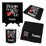 Caneca Cerâmica Toalhinha Curso Profissão Com Nome Mousepad