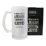 Caneca Cerveja Chopp Vidro Fosco Frase Amigos 450ml C Caixa Cor Branco