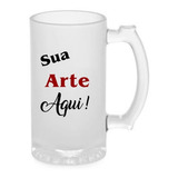 Caneca Chopp De Vidro 500 Ml Personalizada Com Foto E Frase