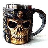 Caneca Chopp Medieval Inox Resina Cranio