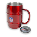 Caneca Chopp Nfl Vermelha Aço Inox Barril 500ml Metal Mug