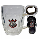 Caneca Corinthians Com Abridor Garrafa Kit Torcedor Oficial