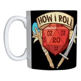 Caneca Dados De Rpg De Porcelana 325 Ml Para Presente