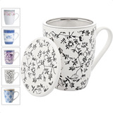 Caneca De Cerâmica P chá Tampa E Infusor Super White 310 Ml