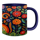 Caneca De Porcelana Arte Moderna O Gato Laranjado Mosaíco