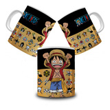 Caneca De Porcelana One Piece Monkey D Luffy Zoro Piratas Cor Branco