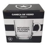 Caneca De Vidro Botafogo 300ml Presente Botafoguense Oficial Cor Botafogo