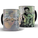 Caneca Elvis Presley Cerâmica Alça Preta