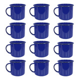 Caneca Esmaltada Retro 150ml Cores Vintage Jogo 6 Pçs