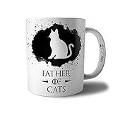 Caneca Father Of Cats Xícara Pai De Gatos Pet Coleção Game Of Cats