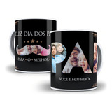 Caneca Feliz Dia Dos Pais 4 Foto Personalizada Melhor Pai Cor Branco Modelo 1