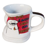Caneca Flork Dia Dos Pais Meu Pai E Mais Legal Com Cerveja Cor Branco