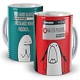 Caneca Flork Meme Instalando Minha Paciência Xicara Boneco Palito Sticker Divertida Engraçada