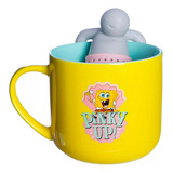 Caneca Infusor Chá Bob Esponja Zona Criativa Presente Fofa