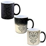 Caneca Mágica Glitter Porcelana Signo Zodiaco Cancer Vintage