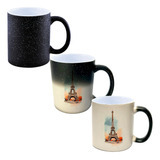 Caneca Magica Glitter Presente Sf1 Paris Torre Eiffel