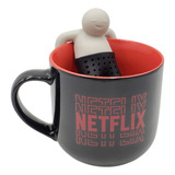 Caneca Netflix Com Infusor Para Chá